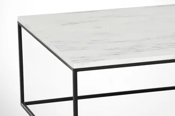 Falan Sofabord 75 cm Marmormønster - Hvid/Sort - Møbler - Borde - Sofabord