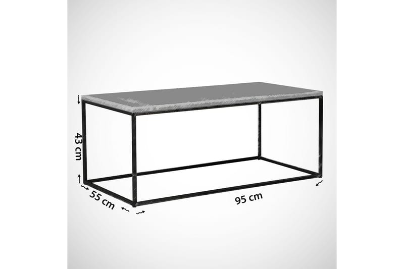 Falan Sofabord 95 cm - Hvid/Sort - Sofabord