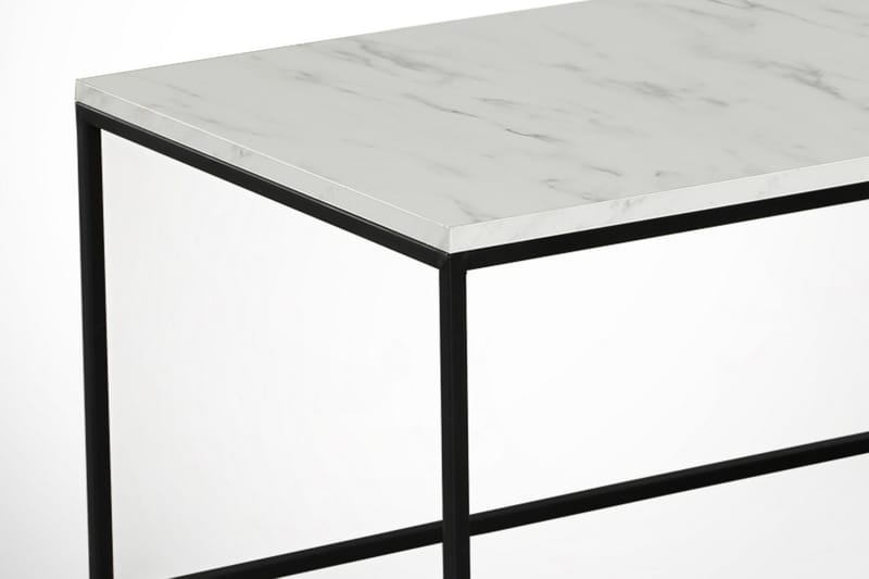 Falan Sofabord 95 cm Marmormønster - Hvid/Sort - Sofabord