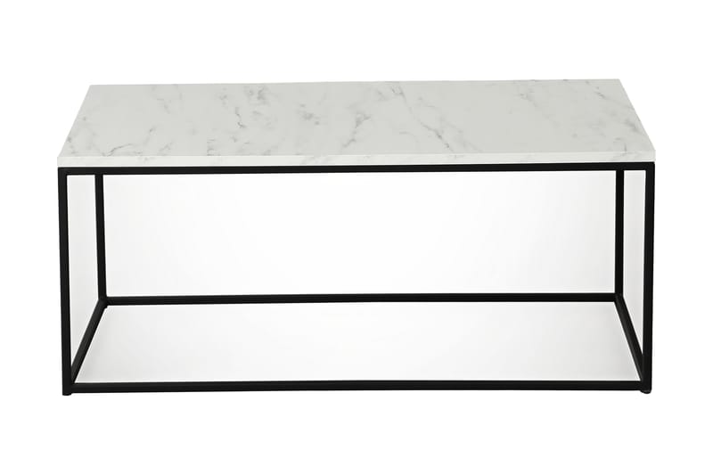 Falan Sofabord 95 cm Marmormønster - Hvid/Sort - Møbler - Borde - Sofabord