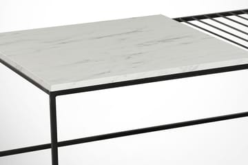 Falan Sofabord 95 cm Marmormønster Ribber - Hvid/Sort - Møbler - Borde - Sofabord