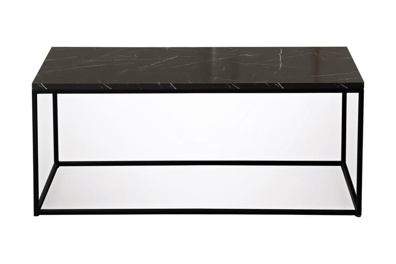 Falan Sofabord 95 cm Marmormønster - Sort - Sofabord