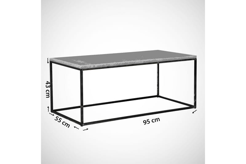 Falan Sofabord 95 cm Marmormønster - Sort - Sofabord