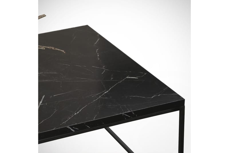 Falan Sofabord 95 cm Marmormønster - Sort - Møbler - Borde - Sofabord