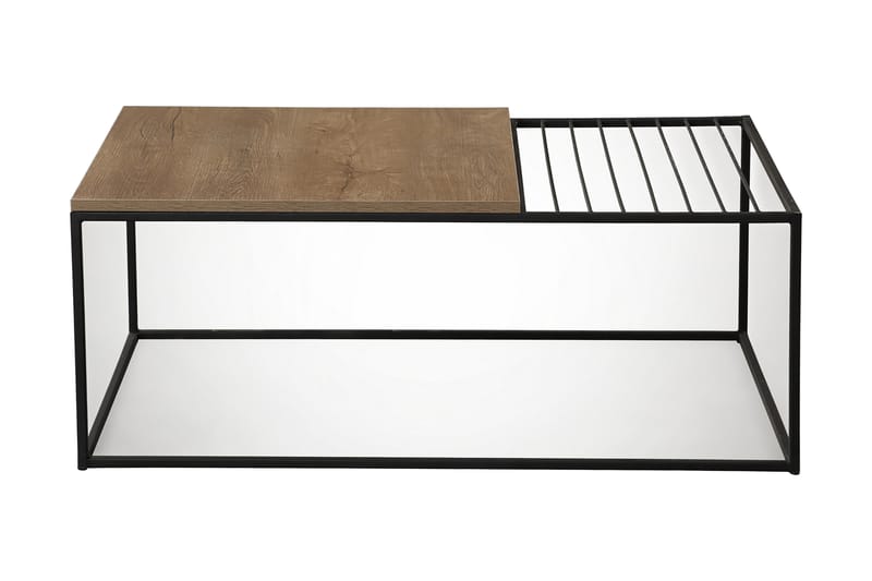 Falan Sofabord 95 cm Ribber - Brun/Sort - Sofabord