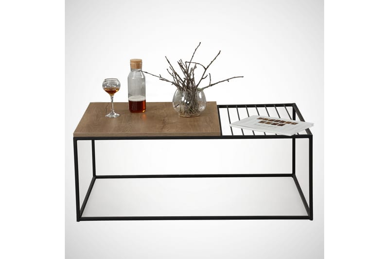 Falan Sofabord 95 cm Ribber - Brun/Sort - Møbler - Borde - Sofabord