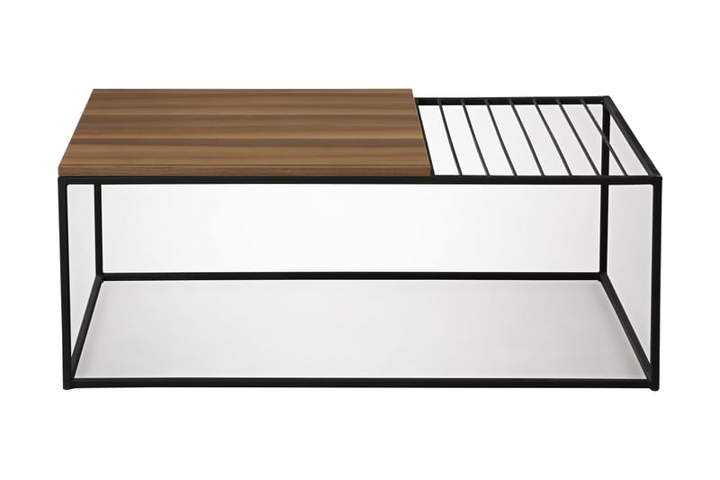 Falan Sofabord 95 cm Ribber - Mørkebrun/Sort - Sofabord