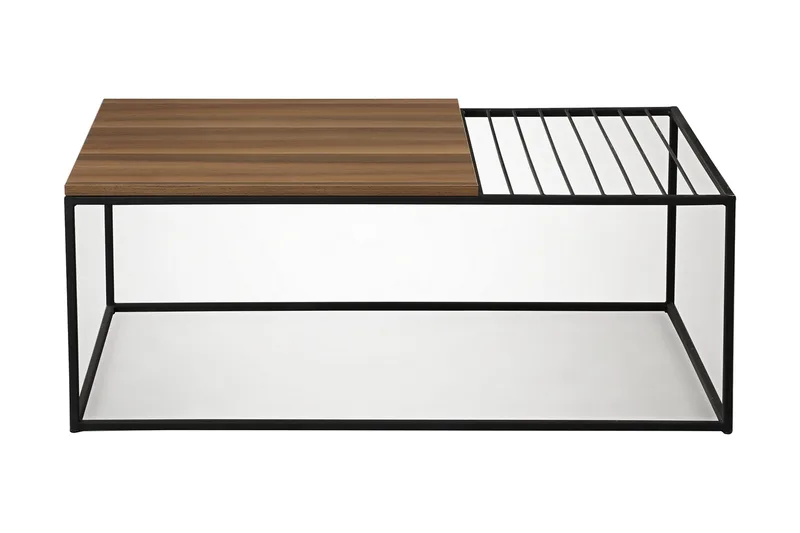 Falan Sofabord 95 cm Ribber - Mørkebrun/Sort - Møbler - Borde - Sofabord