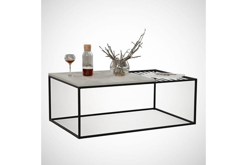 Falan Sofabord 95 cm Ribber - Natur/Sort - Møbler - Borde - Sofabord