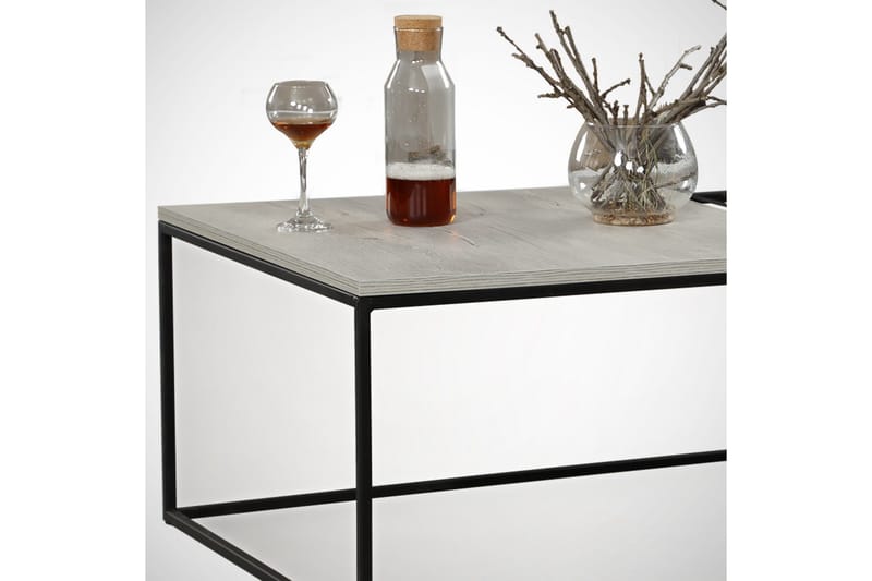 Falan Sofabord 95 cm Ribber - Natur/Sort - Møbler - Borde - Sofabord