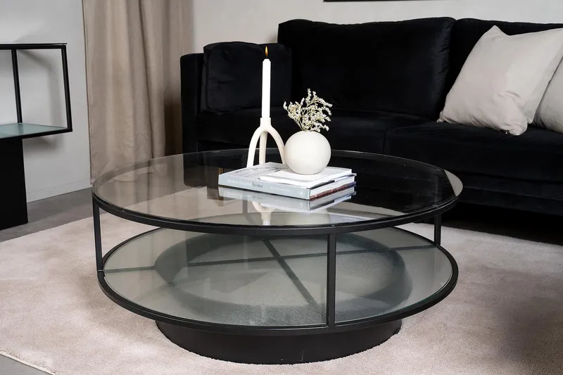Falsterbo Sofabord Rundt 100 cm - Transparent - Møbler - Borde - Sofabord