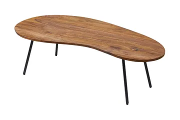 Fanks Sofabord 122 cm Nyreformet - Massivt Træ/Sort - Møbler - Borde - Sofabord