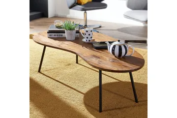 Fanks Sofabord 122 cm Nyreformet - Massivt Træ/Sort - Møbler - Borde - Sofabord