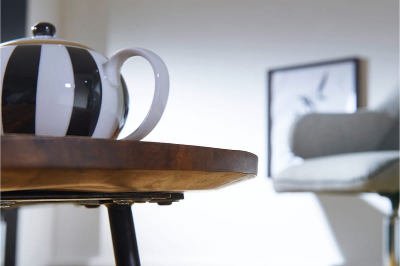 Fanks Sofabord 122 cm Nyreformet - Massivt Træ/Sort - Møbler - Borde - Sofabord