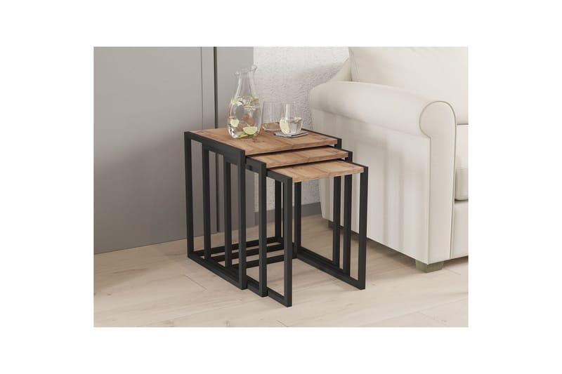 Fayen Sæt borde 34 cm - Sort/Natur - Møbler - Borde - Sofabord - Kistebord