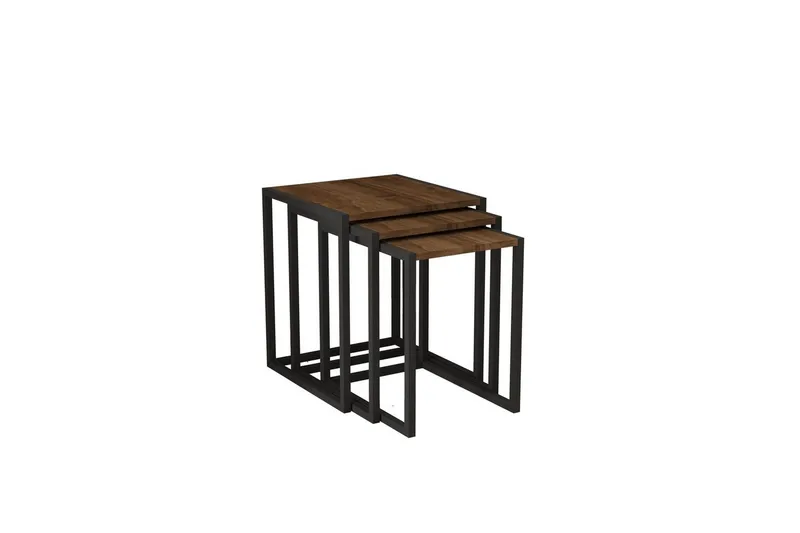 Fayen Sæt borde 34 cm, Sort/Valnød