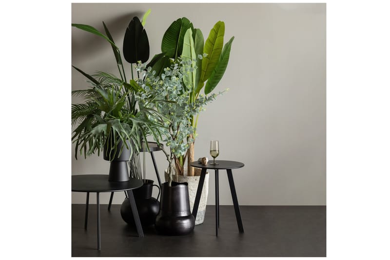 Fer Sofabord Runt 70 cm - Sort - Møbler - Borde - Sofabord