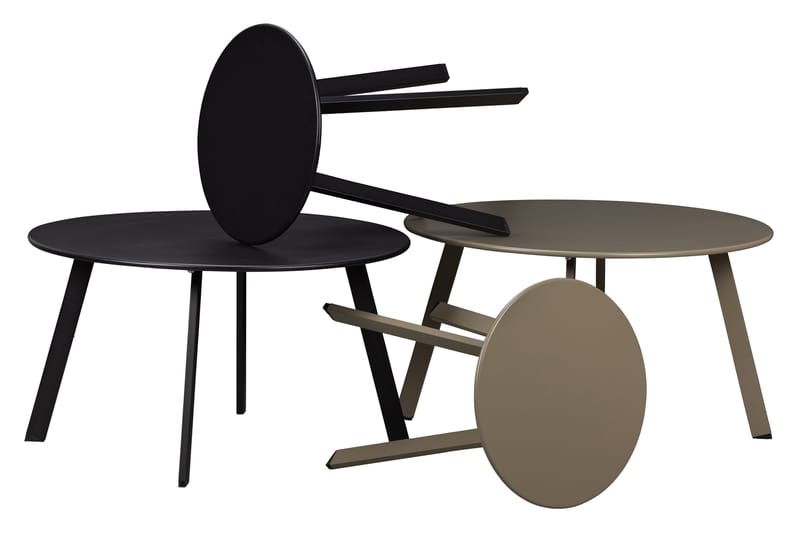 Fer Sofabord Runt 70 cm - Sort - Møbler - Borde - Sofabord
