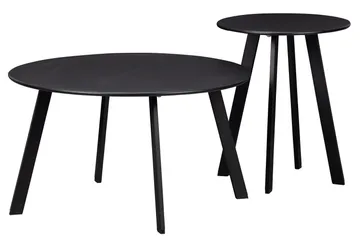 Fer Sofabord Runt 70 cm - Sort - Møbler - Borde - Sofabord