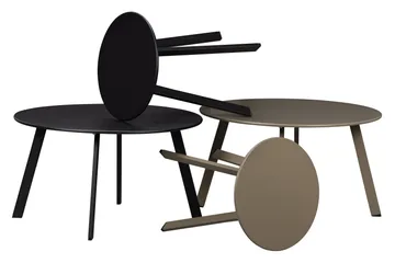 Fer Sofabord Runt 70 cm - Sort - Møbler - Borde - Sofabord