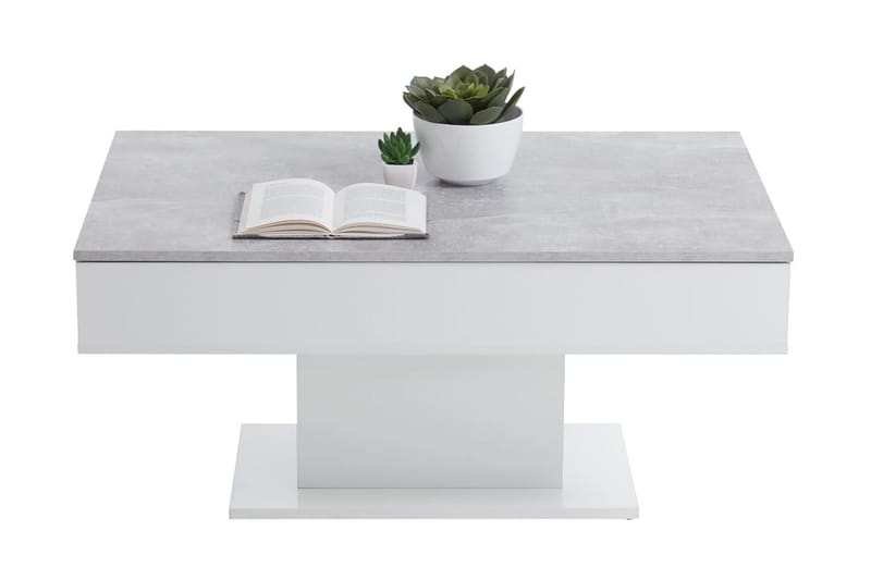 FMD sofabord betongrå og hvid - Sofabord