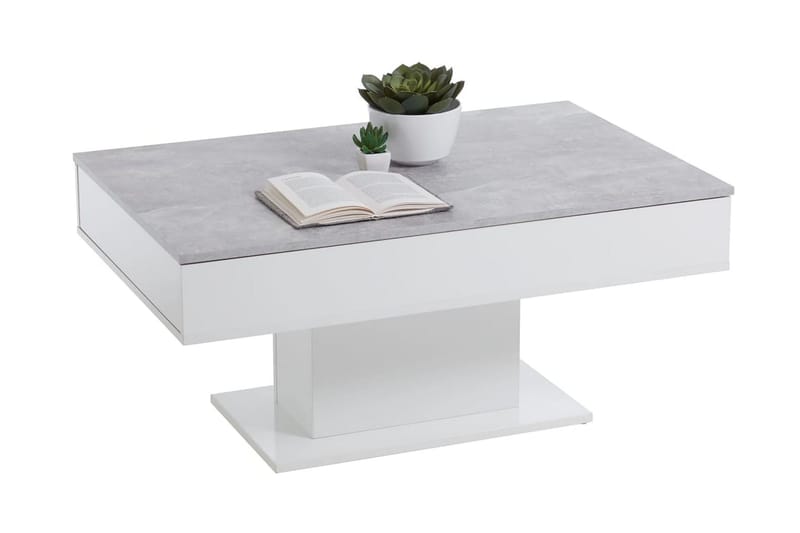 FMD sofabord betongrå og hvid - Sofabord