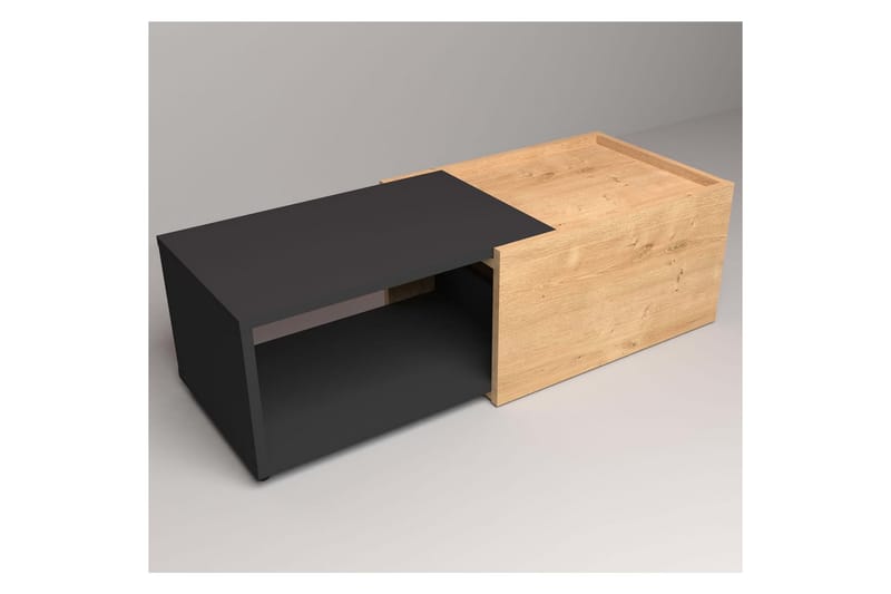 FMD sofabord udvideligt egetræsfarvet og sort - Flerfarvet - Sofabord