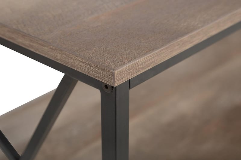 Forresa Sofabord 120 cm med Opbevaring Hylde - Mørkebrun/Sort - Møbler - Borde - Sofabord
