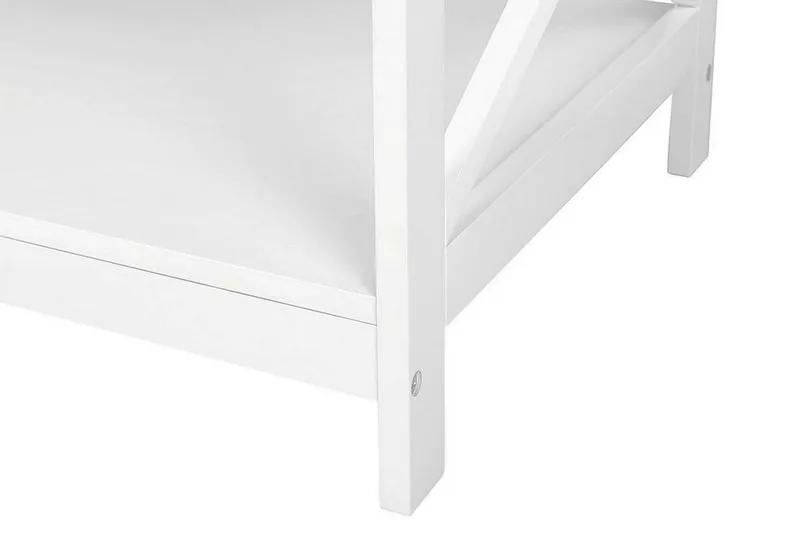 Fostia Sofabord 100 cm med Opbevaring Hylde - Hvid - Møbler - Borde - Sofabord