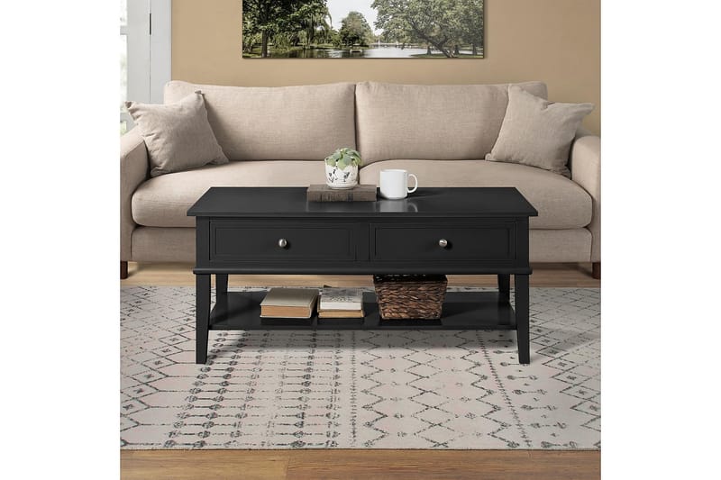 Franklin Sofabord 105 cm med Opbevaring Hylde + 2 Skuffer So - Dorel Home - Møbler - Borde - Sofabord
