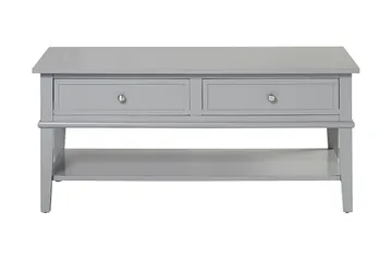 Franklin Sofabord 105 cm med Opbevaring Hylde + 2 Skuffer Gr - Dorel Home - Møbler - Borde - Sofabord - Sofabord med opbevaring