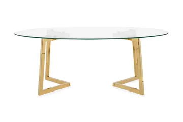 Frechen Sofabord 120 cm - Glas/Guld - Møbler - Borde - Sofabord