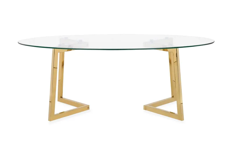 Frechen Sofabord 120 cm, Glas/Guld