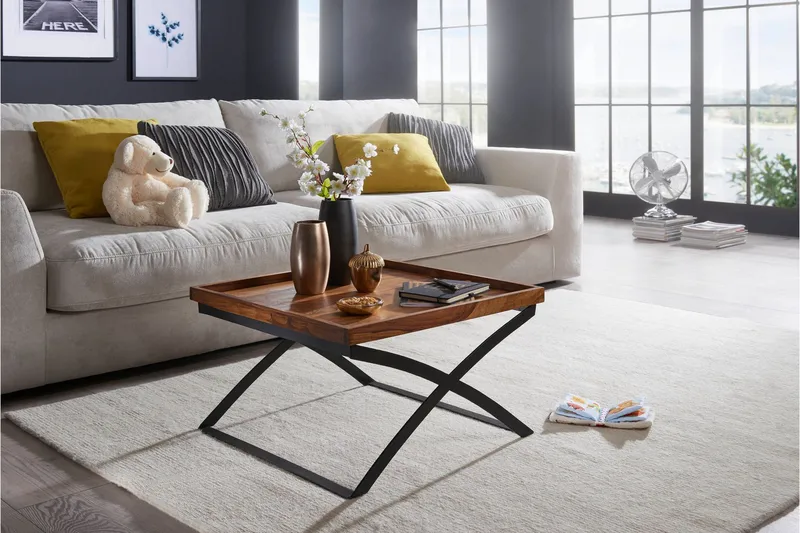 Frederik Sofabord 63 cm - Massivt Træ/Sort - Møbler - Borde - Sofabord