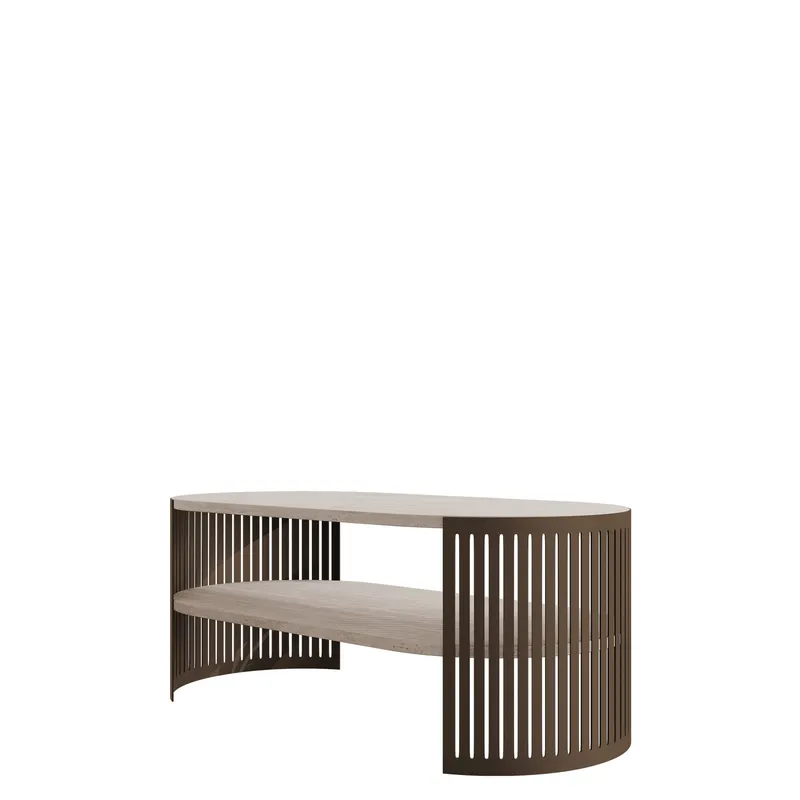 Friend Sofabord 100 cm Ovalt, Brun|beige