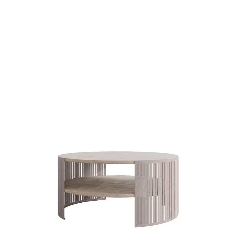 Friend Sofabord 75 cm Rundt, Beige|brun