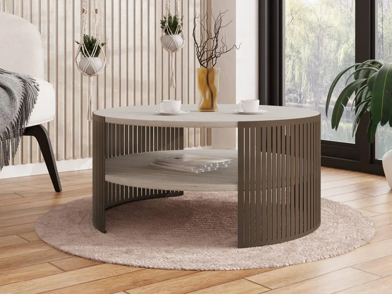 Friend Sofabord 75 cm Rundt - Brun|beige - Møbler - Borde - Sofabord