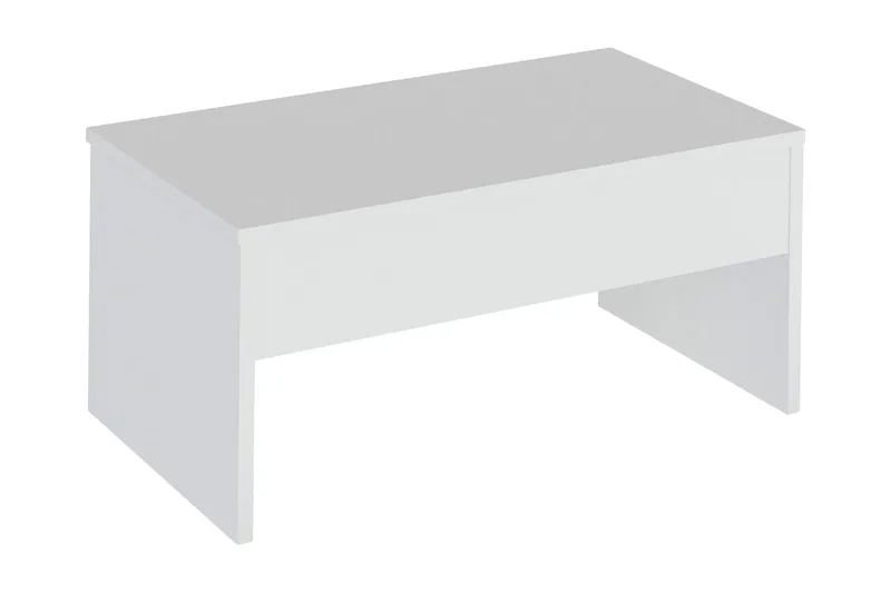 Furny Home Sofabord 90 cm Hæve/Sænke med Opbevaring, Hvid
