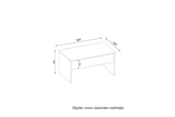 Furny Home Sofabord 90 cm Hæve/Sænke med Opbevaring - Hvid - Møbler - Borde - Sofabord