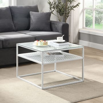 Galaro sofabord 60 cm - Transparent og mat hvid - Møbler - Borde - Sofabord - Sofabord med opbevaring