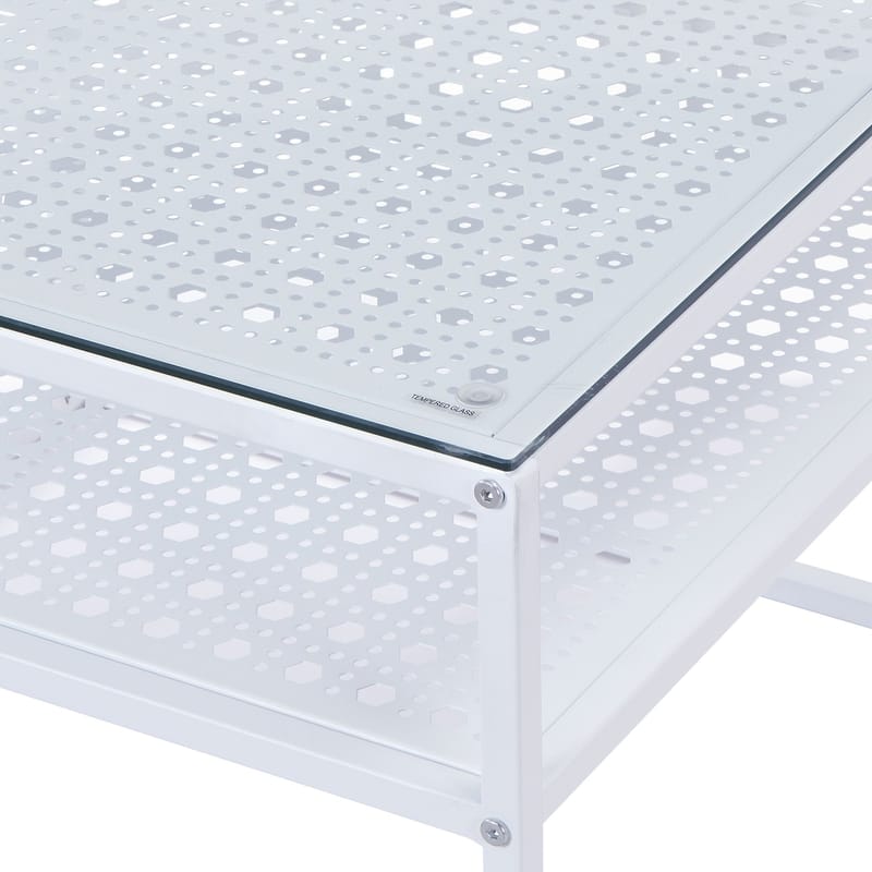 Galaro sofabord 60 cm - Transparent og mat hvid - Møbler - Borde - Sofabord - Sofabord med opbevaring