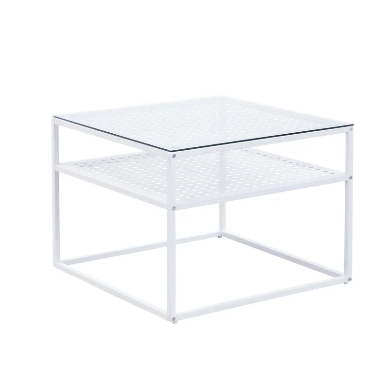 Galaro sofabord 60 cm, Transparent og mat hvid