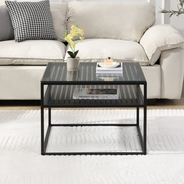 Galaro sofabord 60 cm - Transparent og matsort - Møbler - Borde - Sofabord - Sofabord med opbevaring