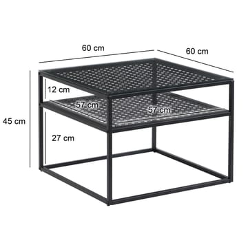 Galaro sofabord 60 cm - Transparent og matsort - Møbler - Borde - Sofabord - Sofabord med opbevaring