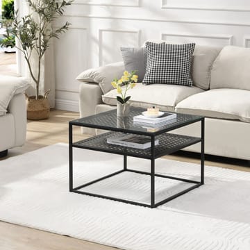 Galaro sofabord 60 cm - Transparent og matsort - Møbler - Borde - Sofabord - Sofabord med opbevaring