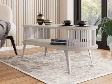Galia Sofabord 100 cm Ovalt - Beige|brun - Møbler - Borde - Sofabord