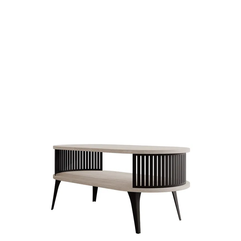 Galia Sofabord 100 cm Ovalt, Beige|sort