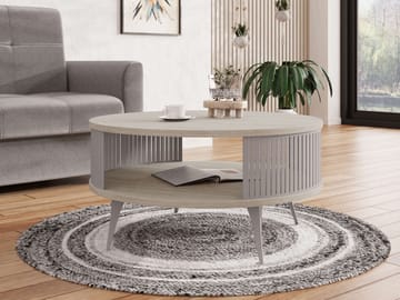 Galia Sofabord 75 cm Rundt - Beige|grå - Møbler - Borde - Sofabord