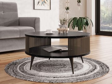 Galia Sofabord 75 cm Rundt - Sort|brun - Møbler - Borde - Sofabord
