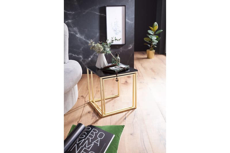Geancarlo Indskudsbord 48 cm 2 Bord - Sort/Guld - Møbler - Borde - Sofabord